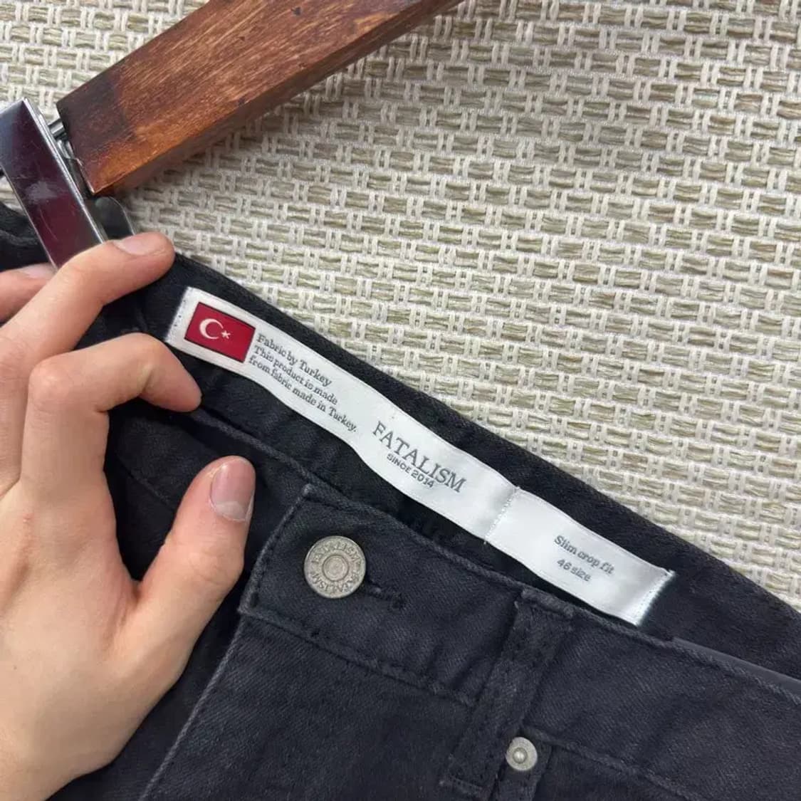 페이탈리즘 슬림핏 블랙진 스판 데님 흑청바지 46 A00921 상품이미지3