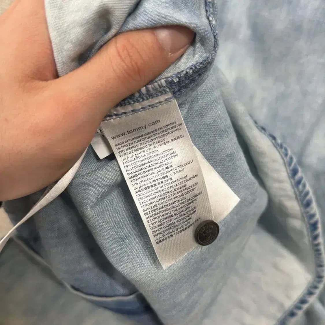 타미힐피거 빈티지워싱 데님 청셔츠 176 A00987 상품이미지4