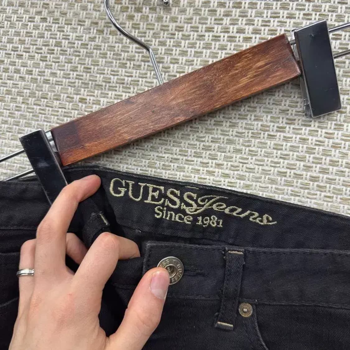 게스 금장 블랙진 데님 흑청바지 26인치 A00999 상품이미지4