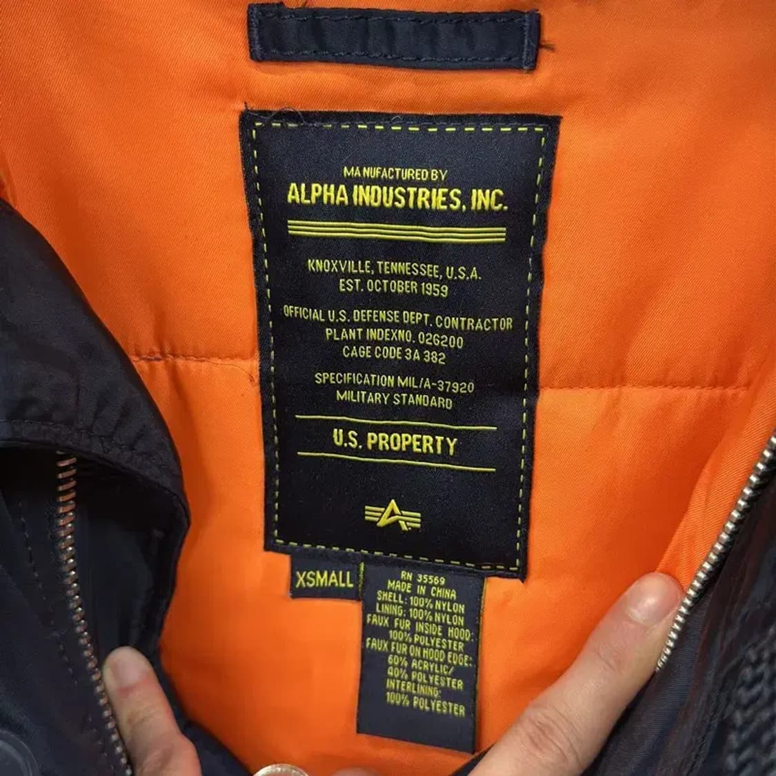 알파인더스트리스 오버핏 N-3B 파카 야상 패딩 XS A01054 상품이미지3