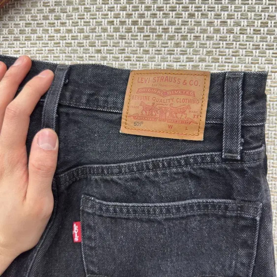 리바이스 501 빅E 셀비지 데님 흑청바지 24인치 A01077 상품이미지4