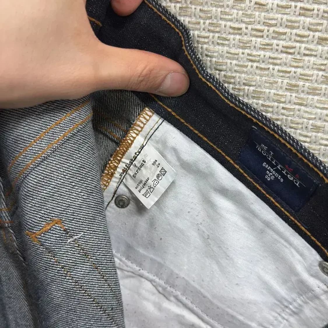 모디파이드 캐주얼 생지 데님 청바지 32인치 A01161 상품이미지5