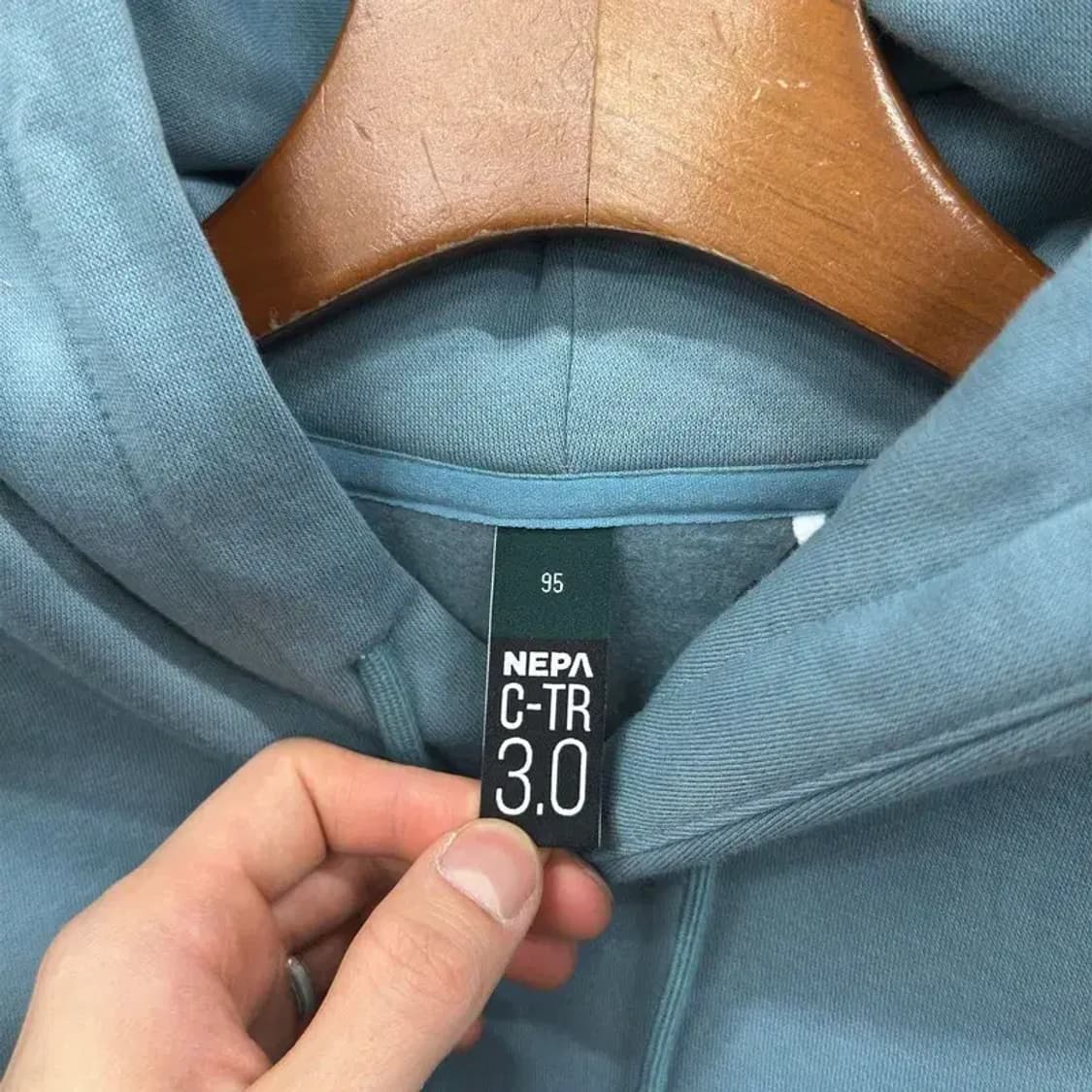 네파 아웃도어 자수로고 오버핏 기모 후드티 95 A01145 상품이미지3