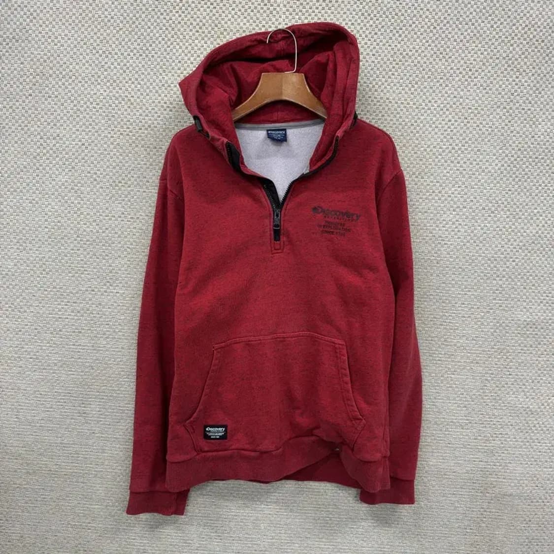 디스커버리 아웃도어 프린팅로고 반집업 후드티 100 A01215 상품이미지1