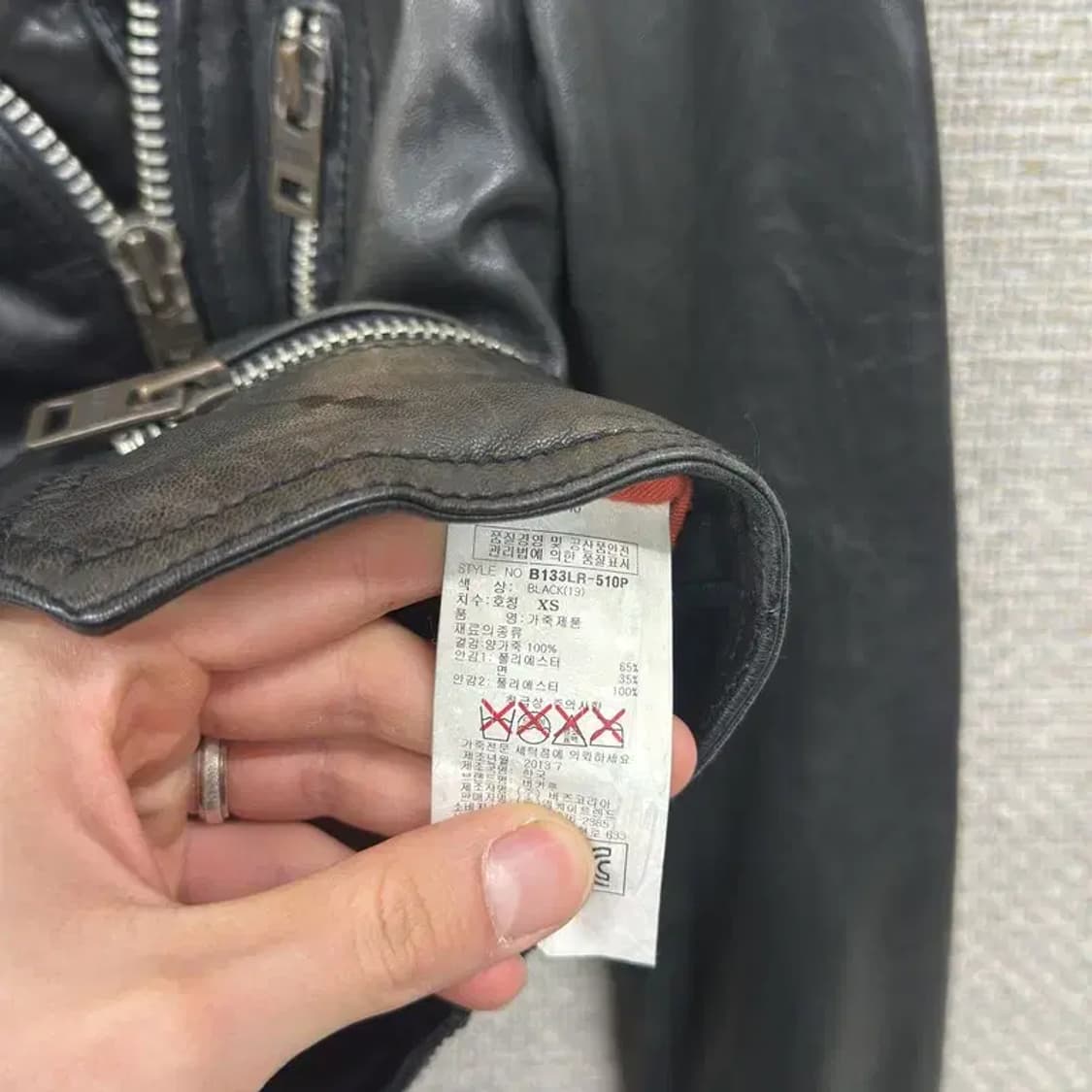 버커루 빈티지 라이더 양가죽 자켓 XS A01223 상품이미지4