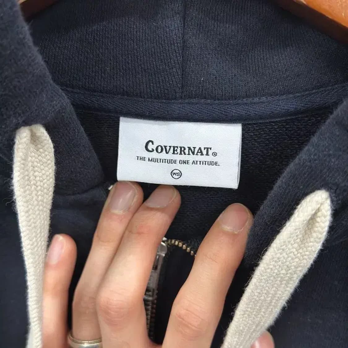 커버낫 캐주얼 빅로고 반집업 후드티 WS A01300 상품이미지3