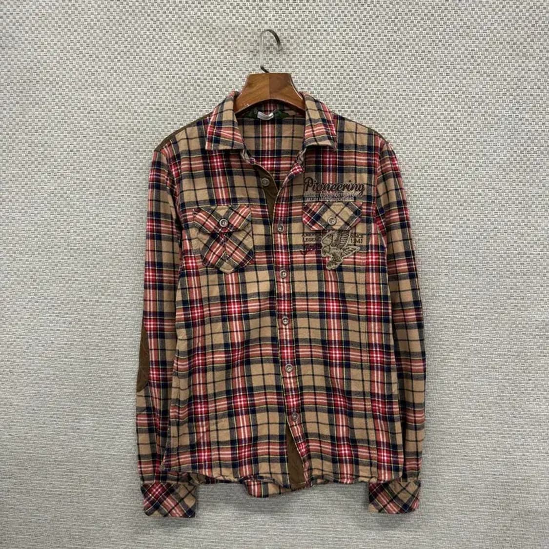 지프 JEEP 캐주얼 빈티지체크 긴팔 셔츠 M A01301 상품이미지1