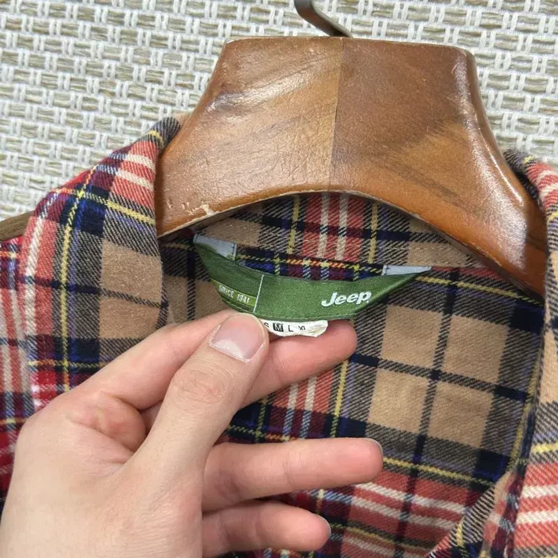 지프 JEEP 캐주얼 빈티지체크 긴팔 셔츠 M A01301 상품이미지3