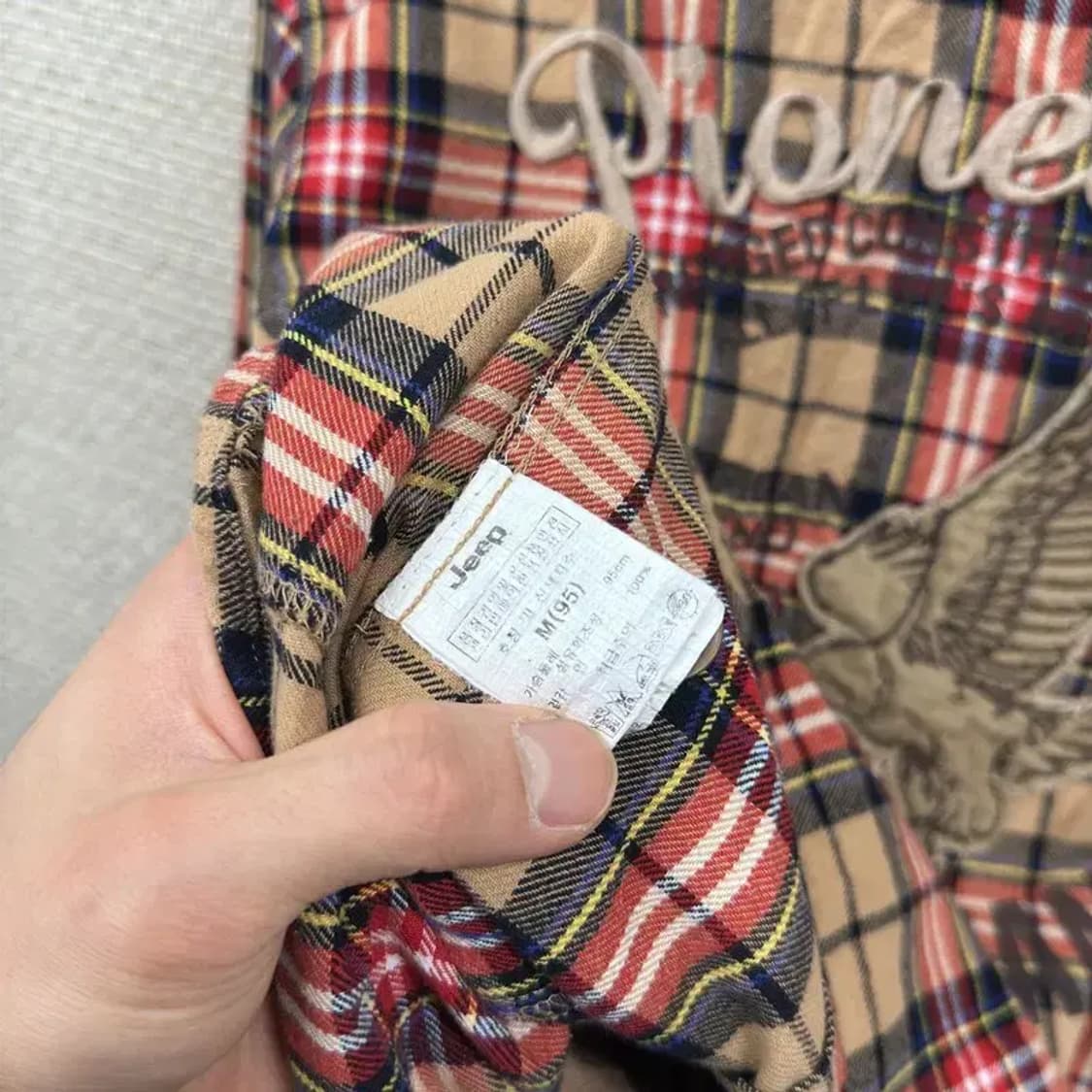 지프 JEEP 캐주얼 빈티지체크 긴팔 셔츠 M A01301 상품이미지4