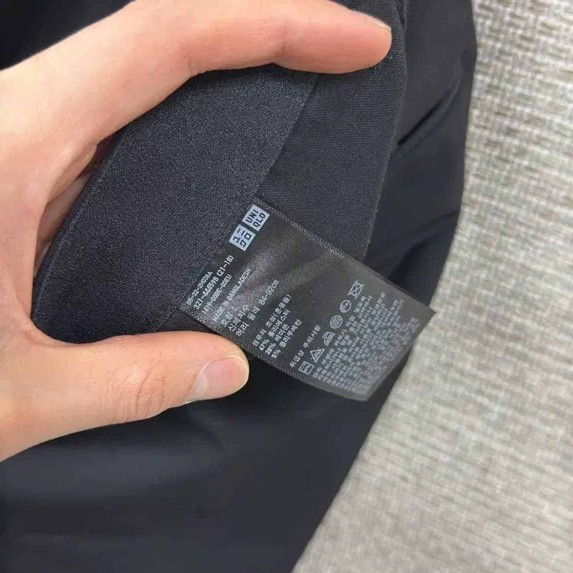 유니클로 캐주얼 블랙 슬랙스 팬츠 L A01320 상품이미지3