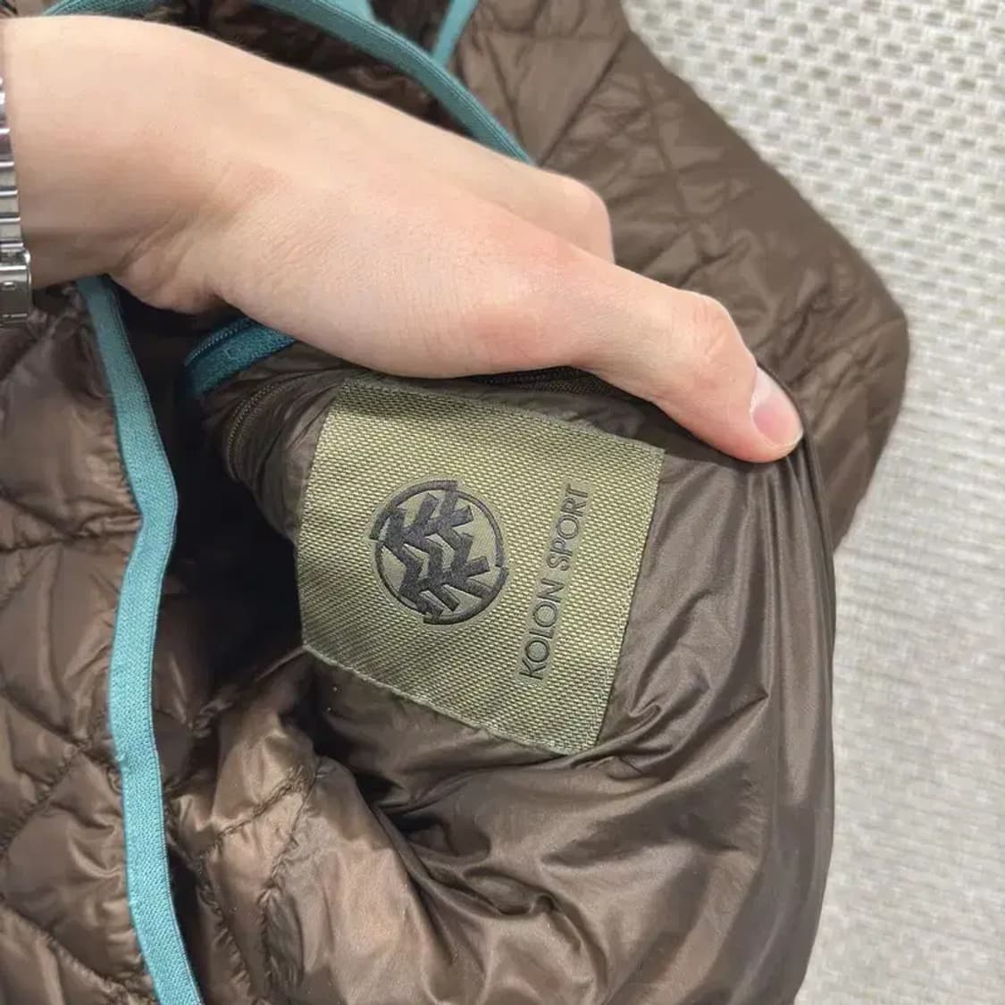 코오롱스포츠 아웃도어 패치로고 누빔 퀄팅 자켓 95 A01402 상품이미지3