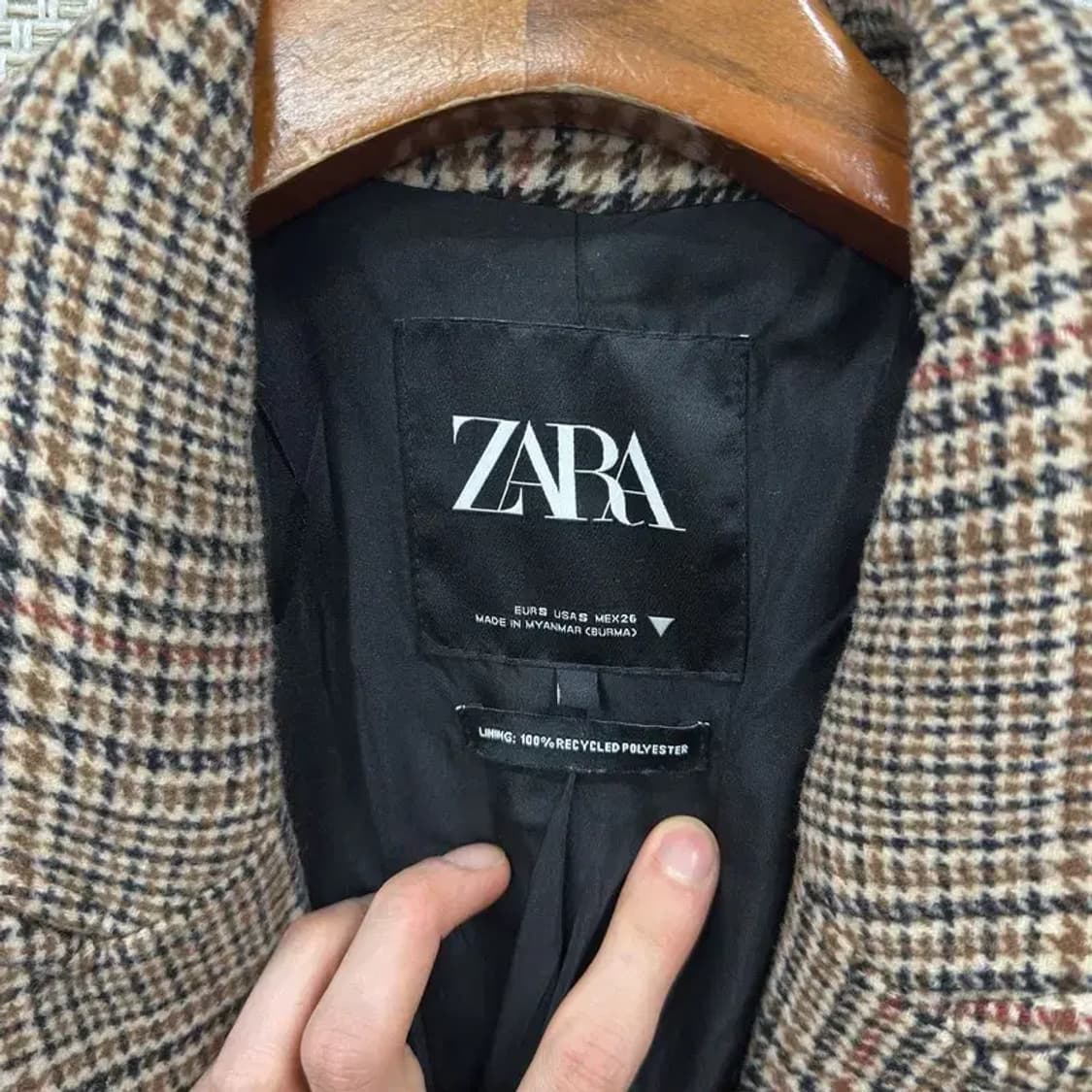 자라 ZARA 캐주얼 모직 오버핏 롱 코트 자켓 S A01413 상품이미지3