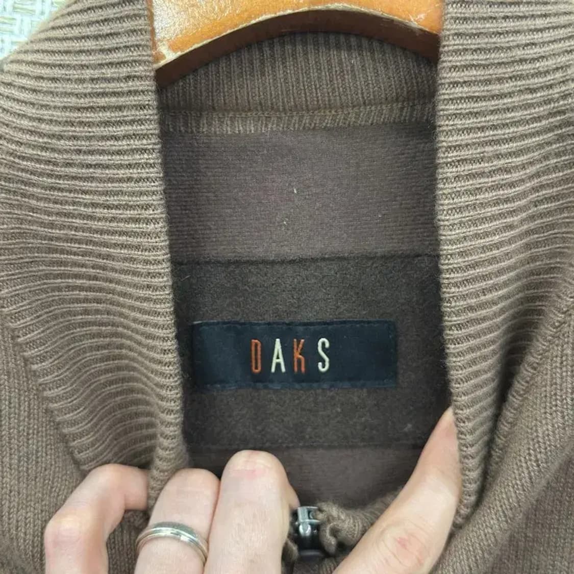 닥스 캐주얼 패치로고 울 니트 집업 가디건 100 A01421 상품이미지3