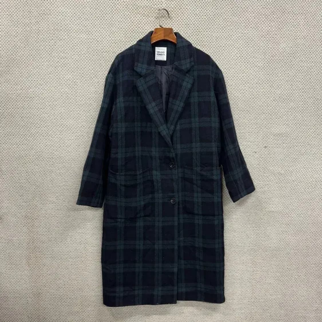 스튜디오톰보이 캐주얼 오버핏 울 롱 코트 자켓 80 A01420 상품이미지1