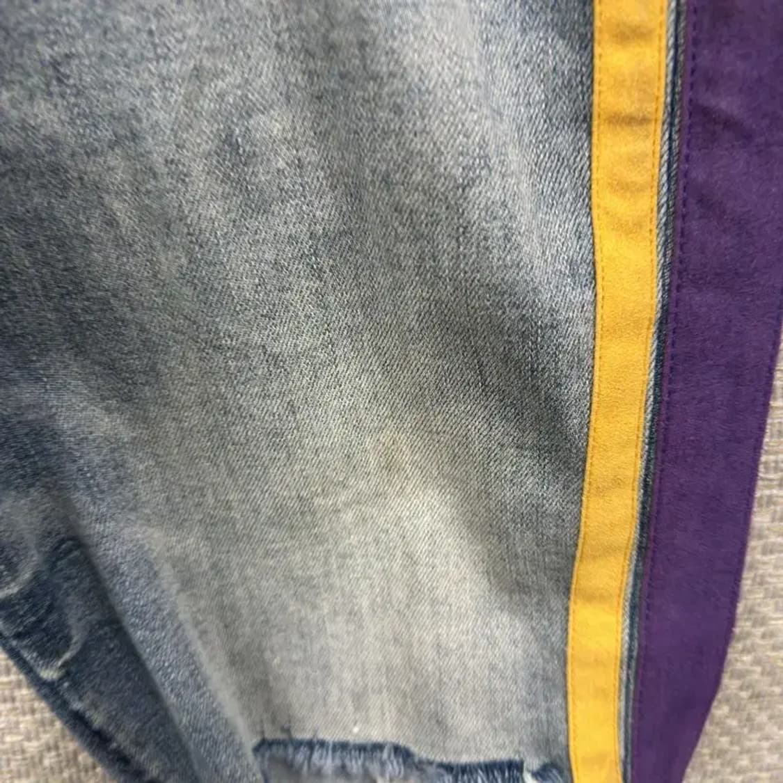 아미리 사이드라인 찢청 스판 데님 청바지 35인치 A01439 상품이미지5