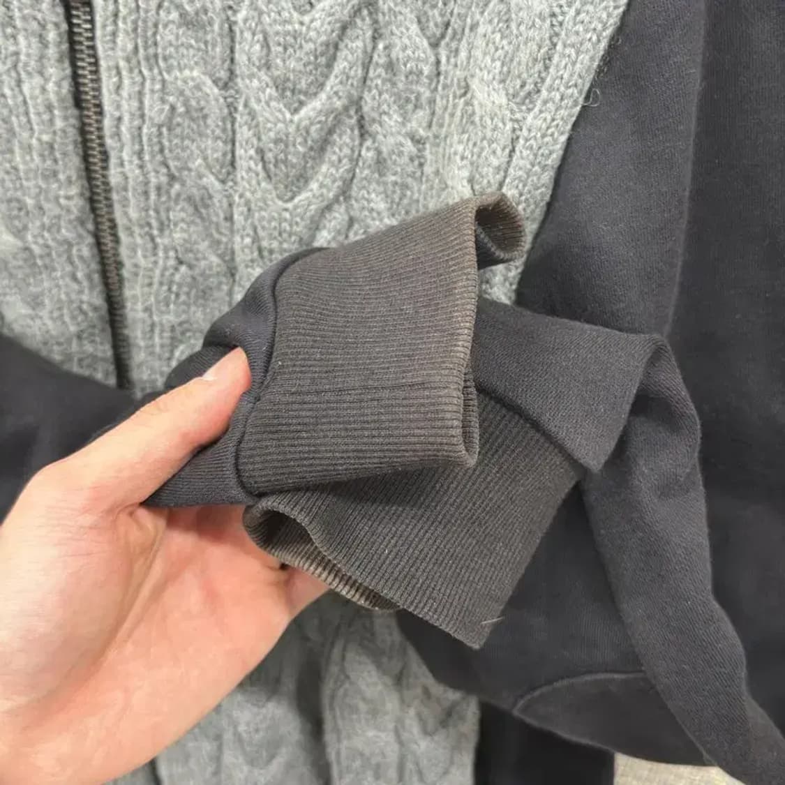 아르마니 익스체인지 울 꽈배기 약기모 집업 M/M A01430 상품이미지6