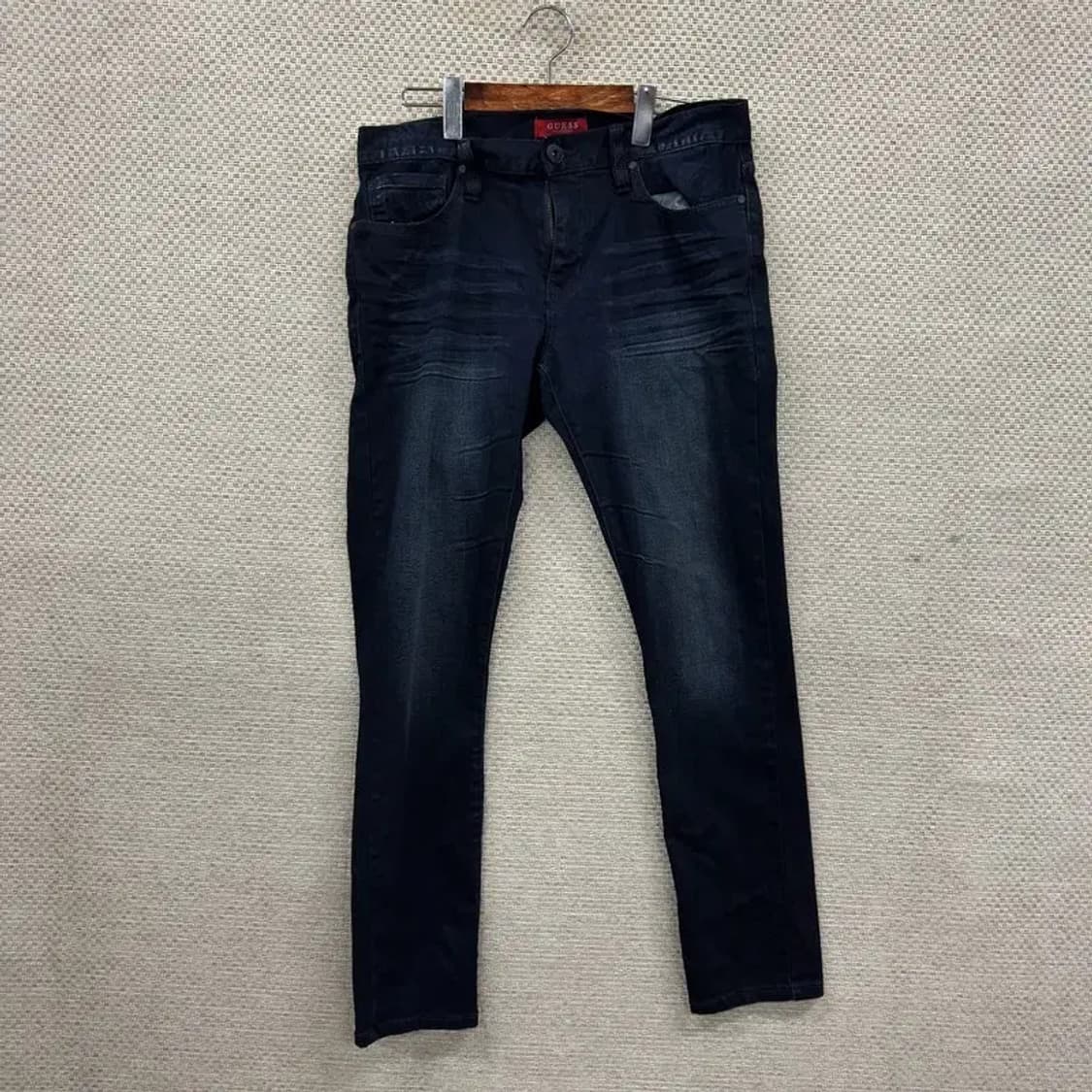 게스 로고 스키니 스판 데님 청바지 31인치 A01440 상품이미지1