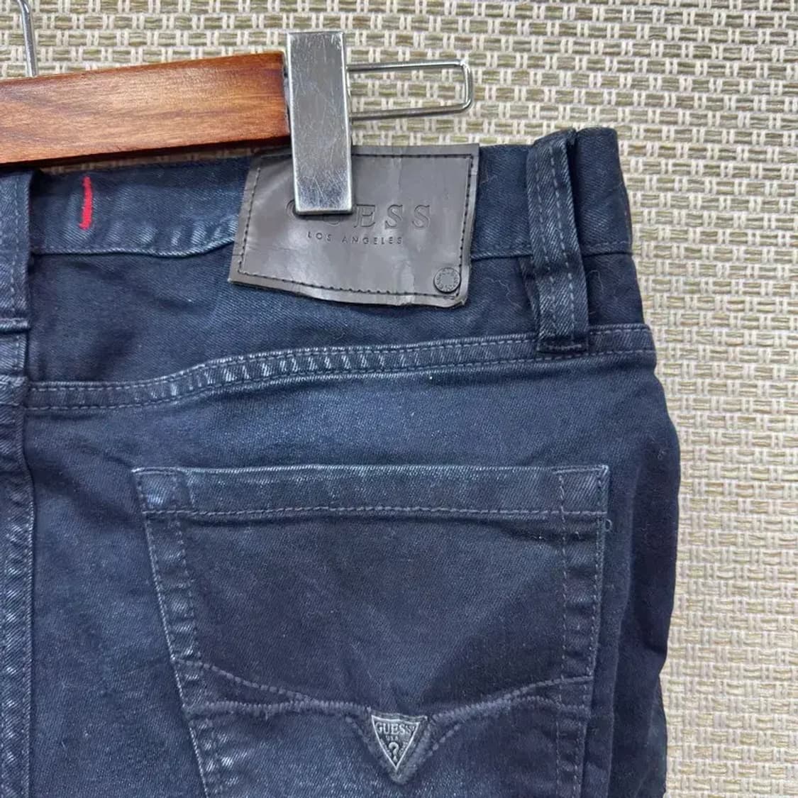 게스 로고 스키니 스판 데님 청바지 31인치 A01440 상품이미지3