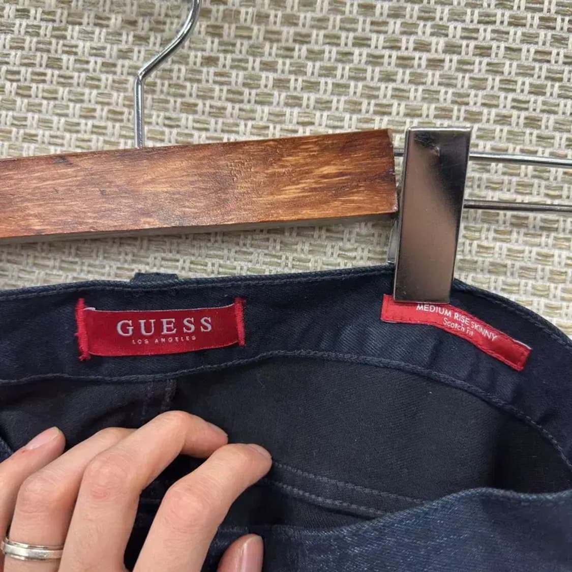 게스 로고 스키니 스판 데님 청바지 31인치 A01440 상품이미지4