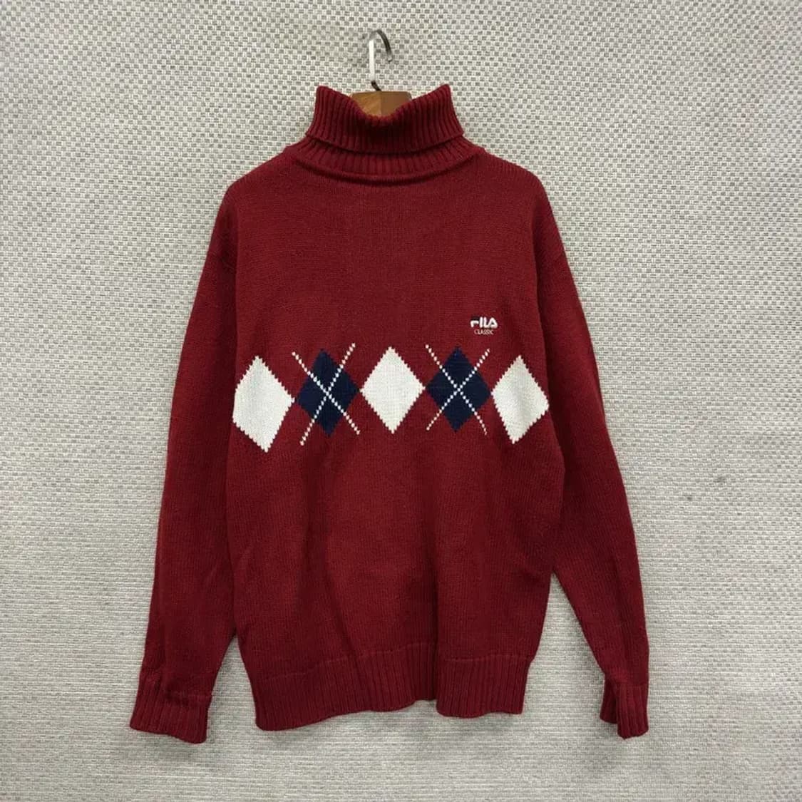 필라 캐주얼 아가일 터틀넥 니트 스웨터 95 A01484 상품이미지1