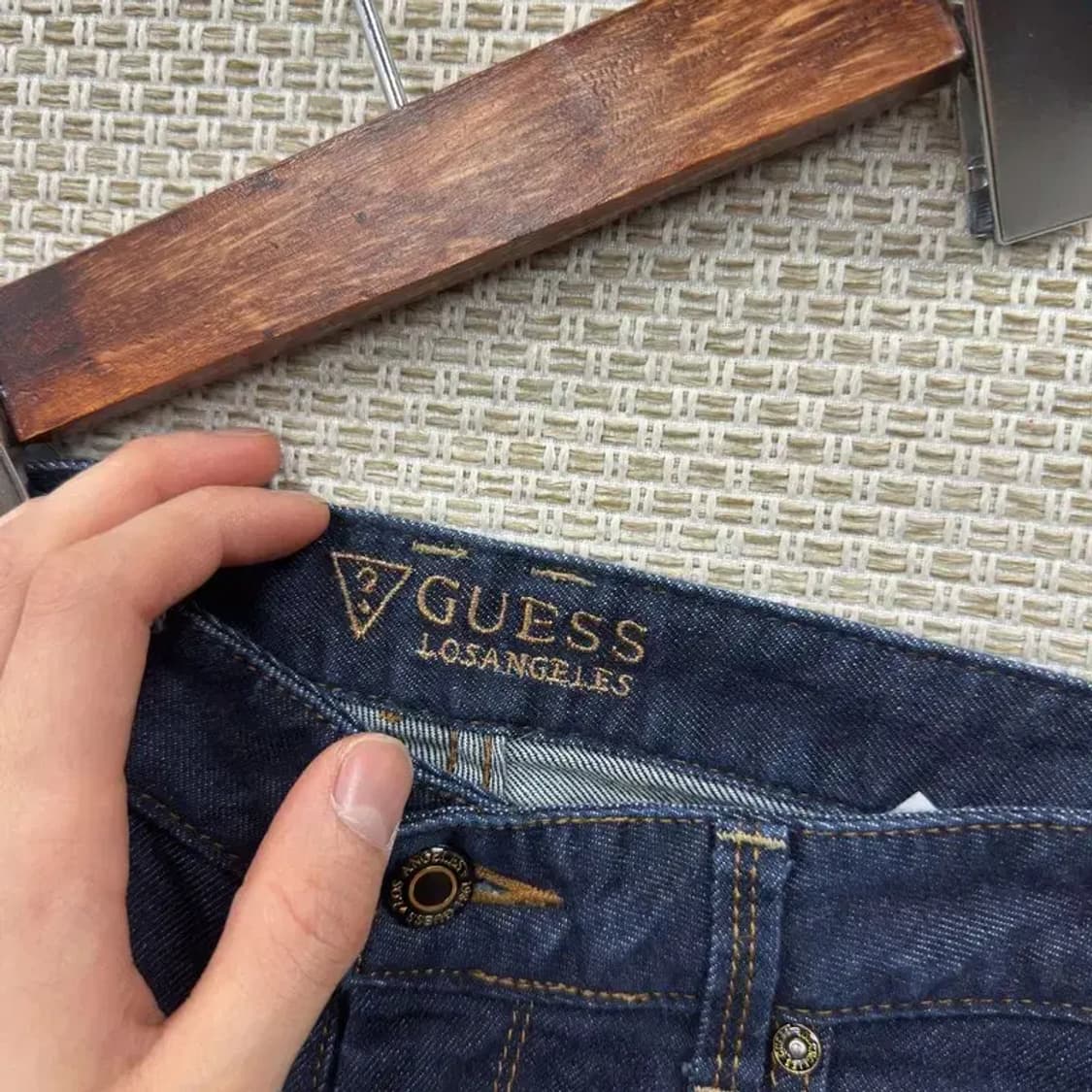 게스 블랙로고 데님 청바지 27인치 A01519 상품이미지4