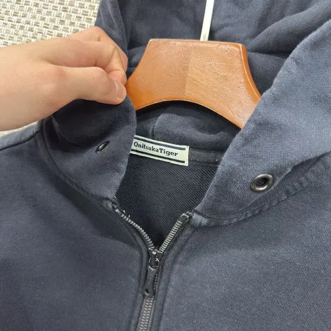 오니츠카타이거 캐주얼 무지 후드집업 90 A00828 상품이미지4