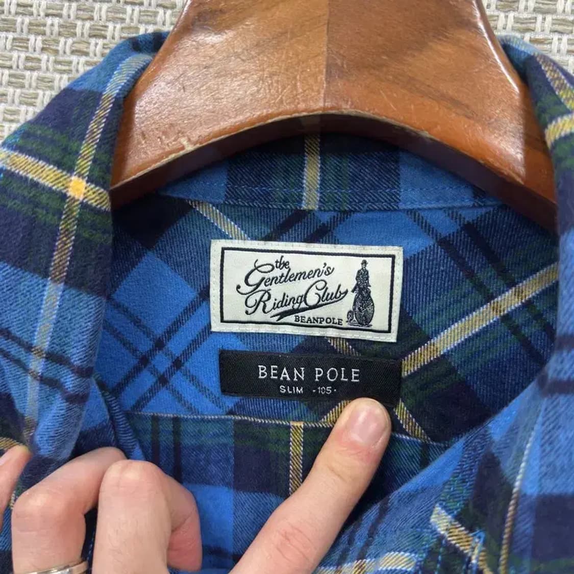 빈폴 캐주얼 자수로고 슬림핏 체크 플란넬 셔츠 105 A00815 상품이미지3