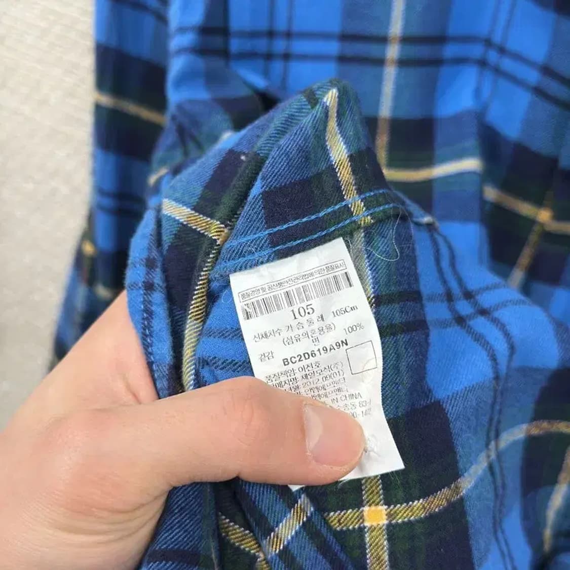 빈폴 캐주얼 자수로고 슬림핏 체크 플란넬 셔츠 105 A00815 상품이미지4