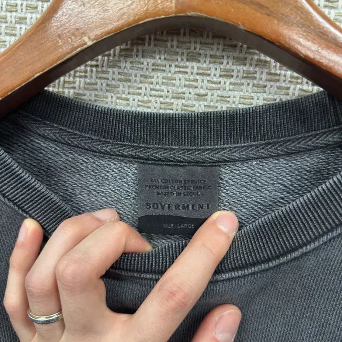 소버먼트 캐주얼 피그먼트 오버핏 스웻셔츠 맨투맨 100 A00805 상품이미지3