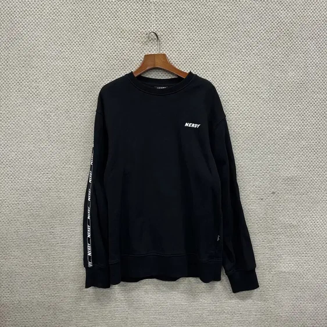 널디 캐주얼 블랙 프린팅 맨투맨 S A01563 상품이미지1