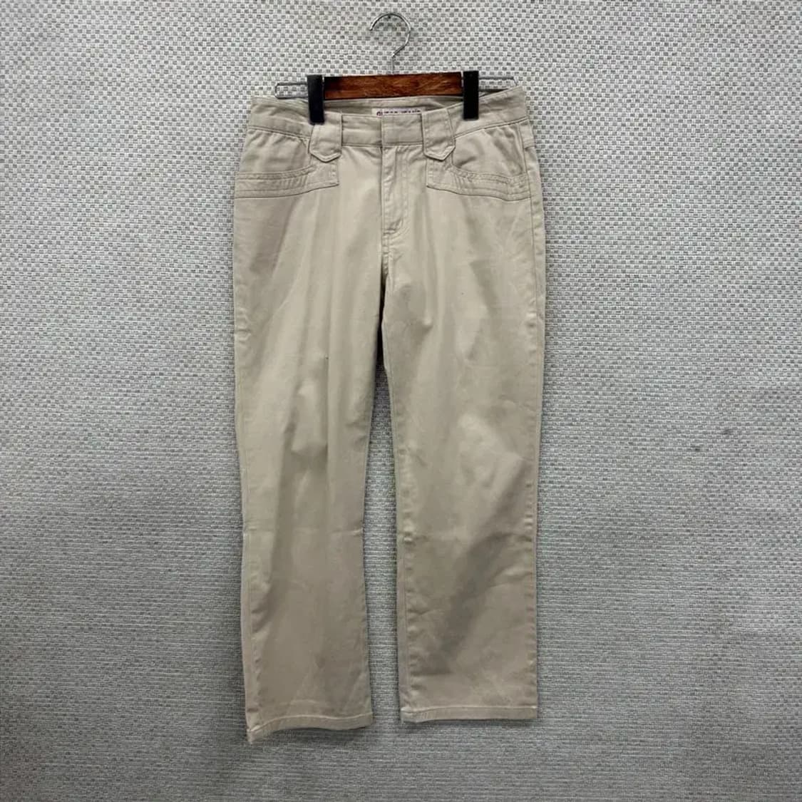 게스 여자 베이지 로우라이즈 면바지 27인치 A01601 상품이미지1