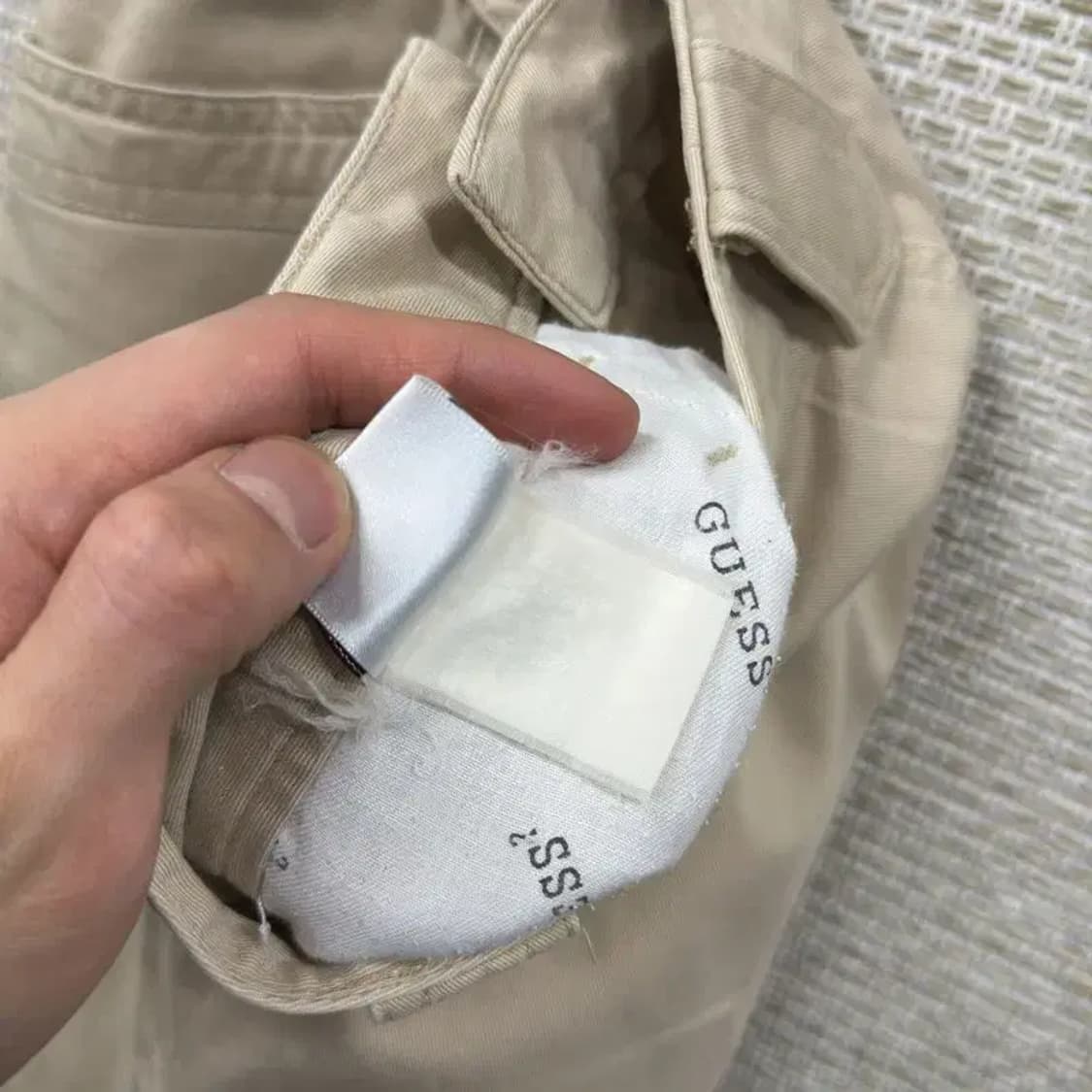 게스 여자 베이지 로우라이즈 면바지 27인치 A01601 상품이미지5