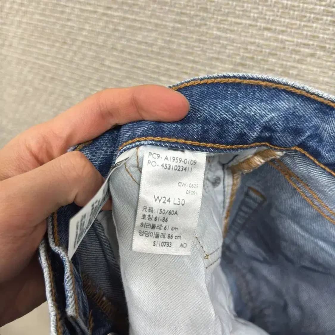 리바이스 501 90s라인 버튼플라이 데님팬츠 청바지 W24 A01595 상품이미지4