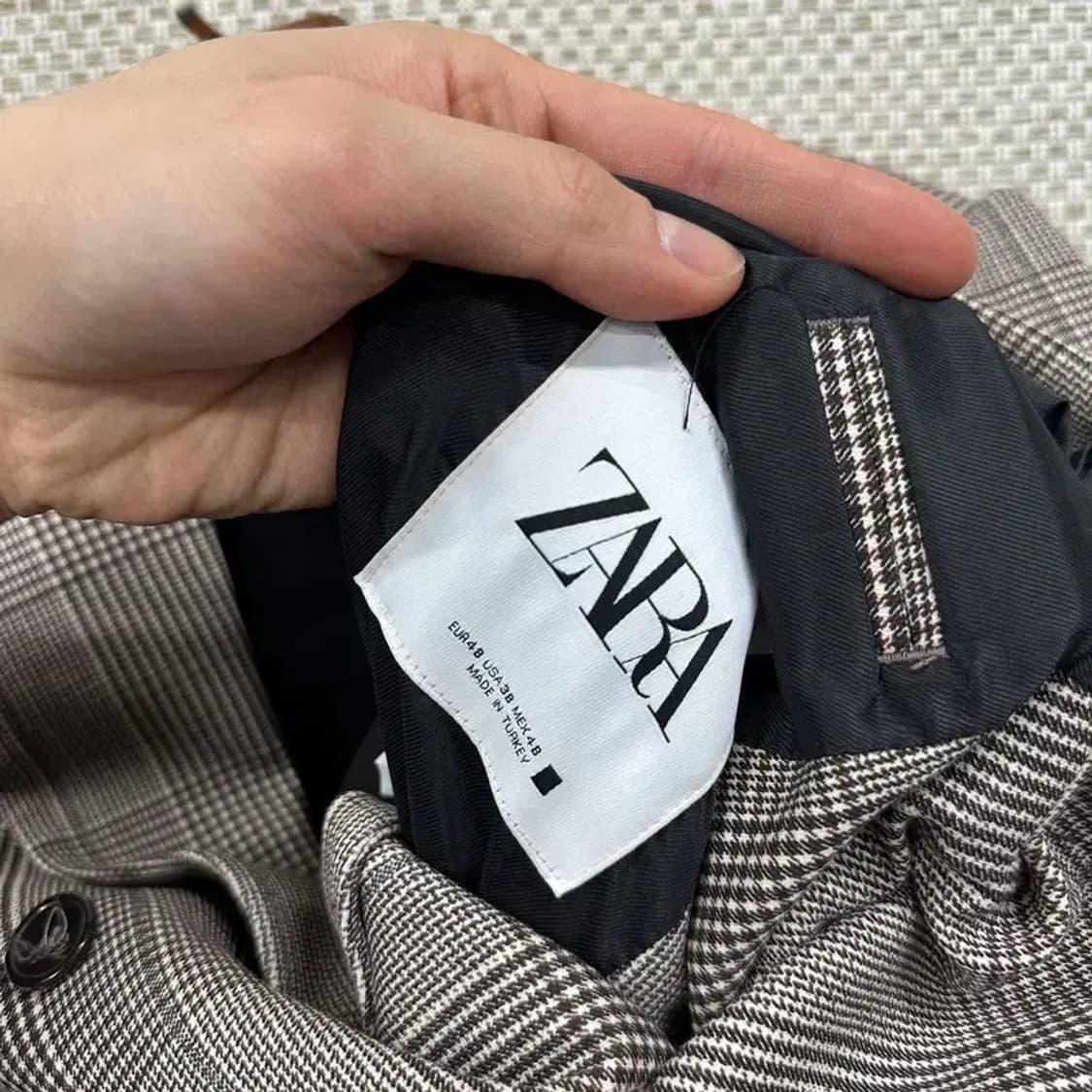 자라 ZARA 하운드투스 더블버튼 블레이저 정장자켓 95 A01580 상품이미지3