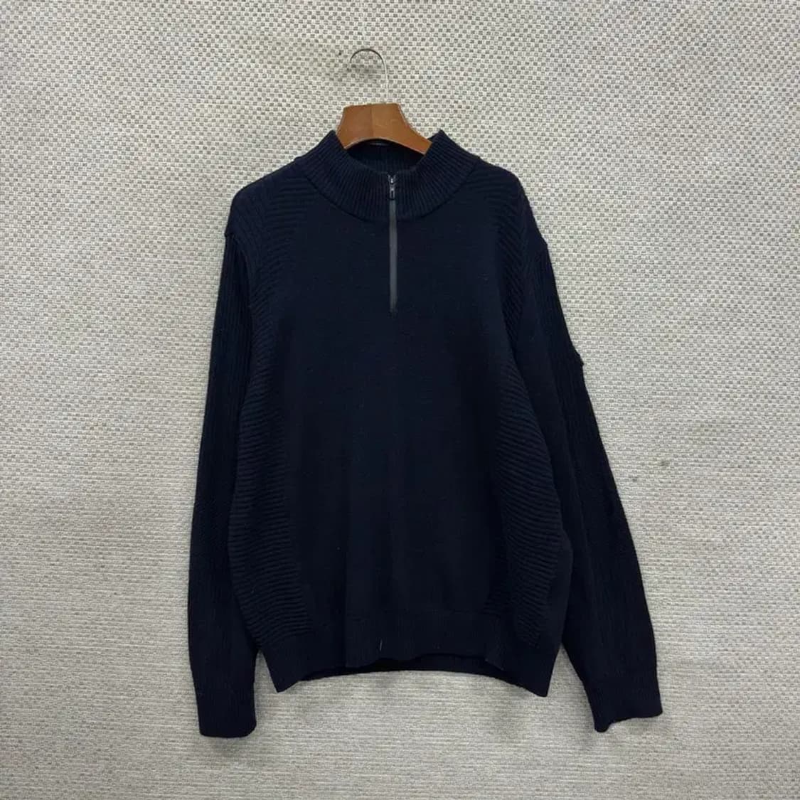 장미쉘바스키아 캐주얼 반집업 울 니트 스웨터 110 A01645 상품이미지1