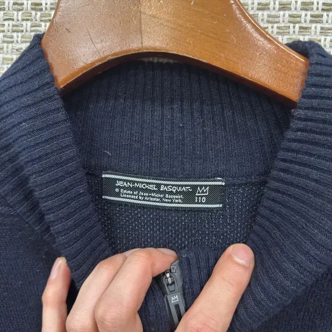 장미쉘바스키아 캐주얼 반집업 울 니트 스웨터 110 A01645 상품이미지3