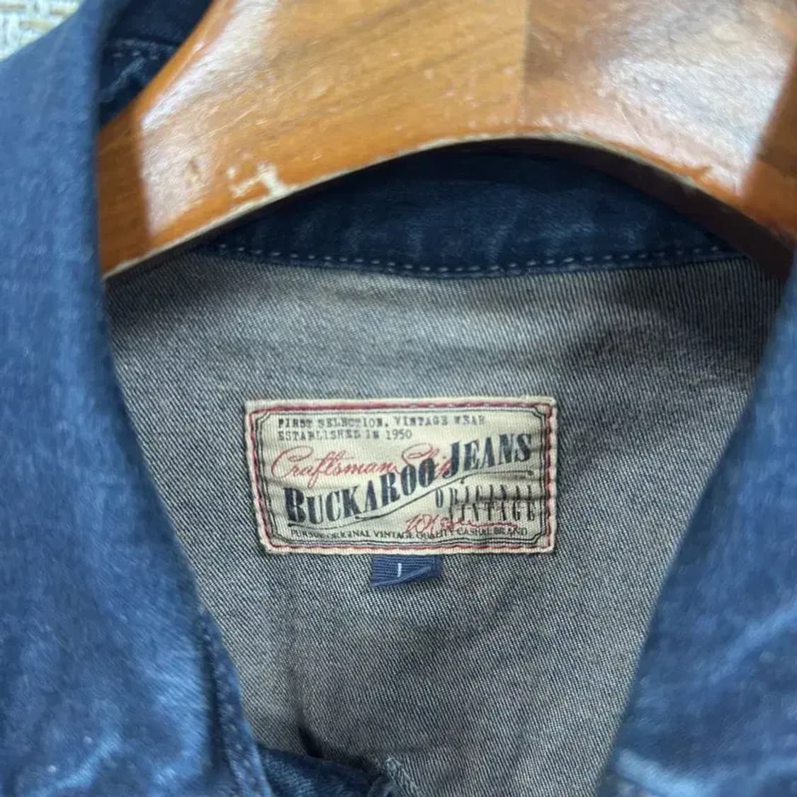 버커루 워싱 스판 데님 청셔츠 L A01648 상품이미지3