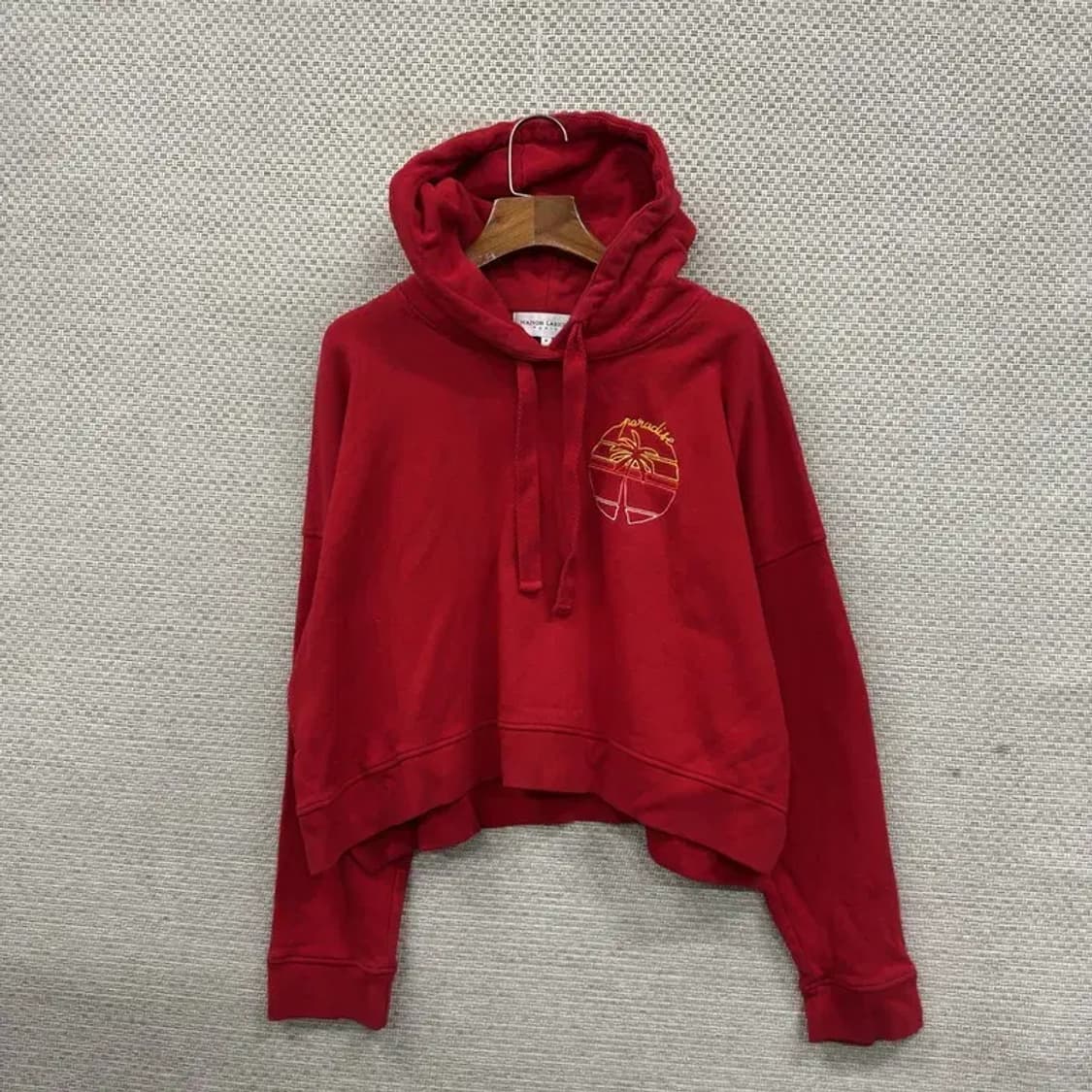 메종라비쉬 캐주얼 자수 약기모 크롭 후드티 M A01665 상품이미지1