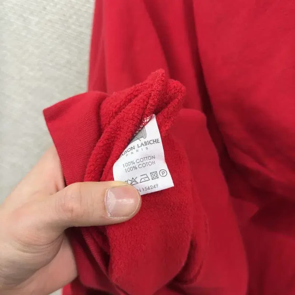 메종라비쉬 캐주얼 자수 약기모 크롭 후드티 M A01665 상품이미지4