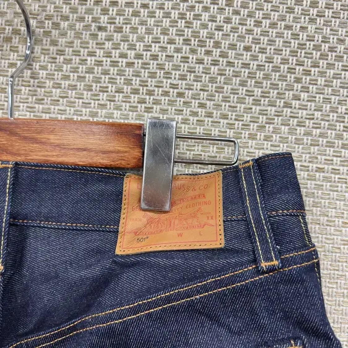 리바이스 501 생지 셀비지 데님 청바지 25인치 A01675 상품이미지3