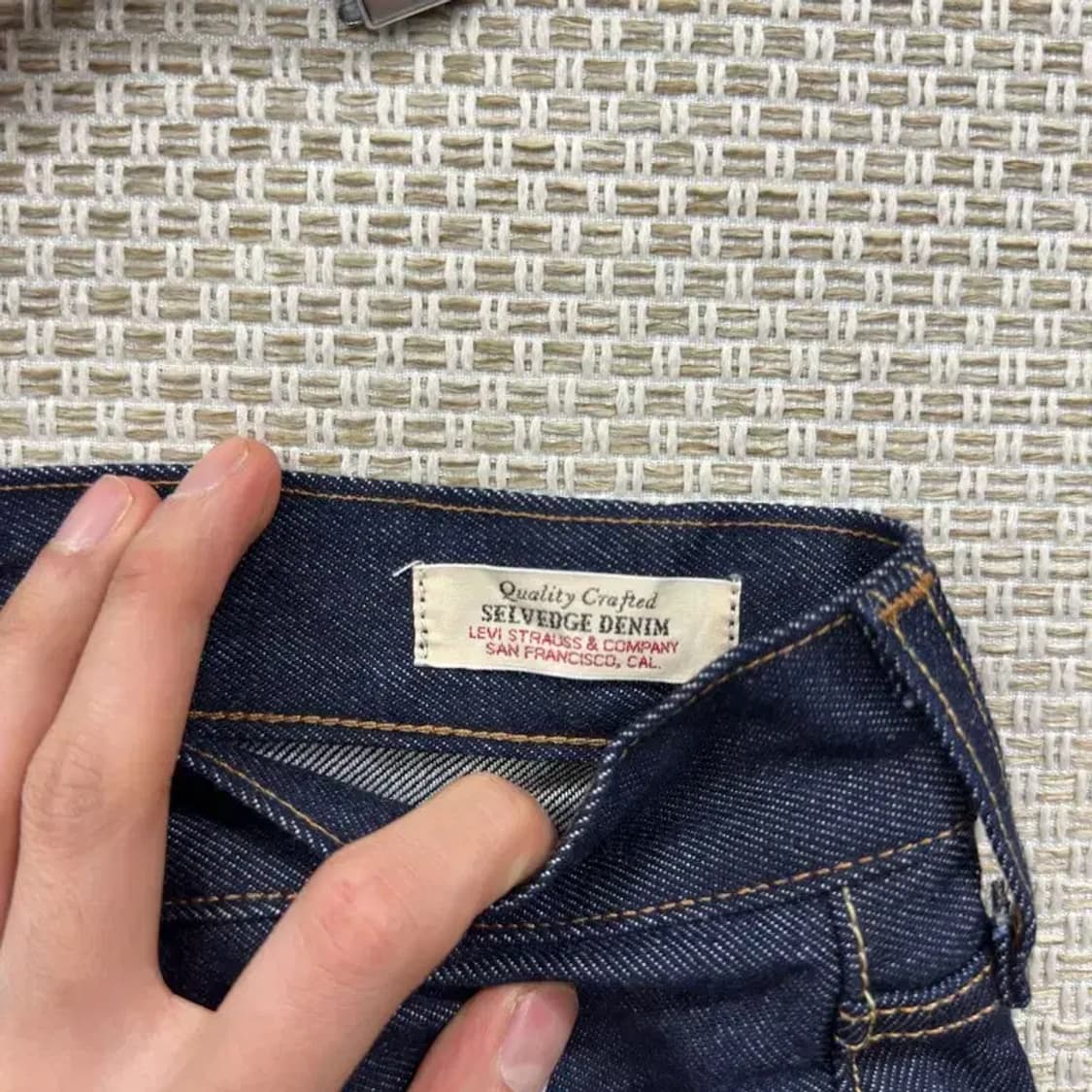 리바이스 501 생지 셀비지 데님 청바지 25인치 A01675 상품이미지5
