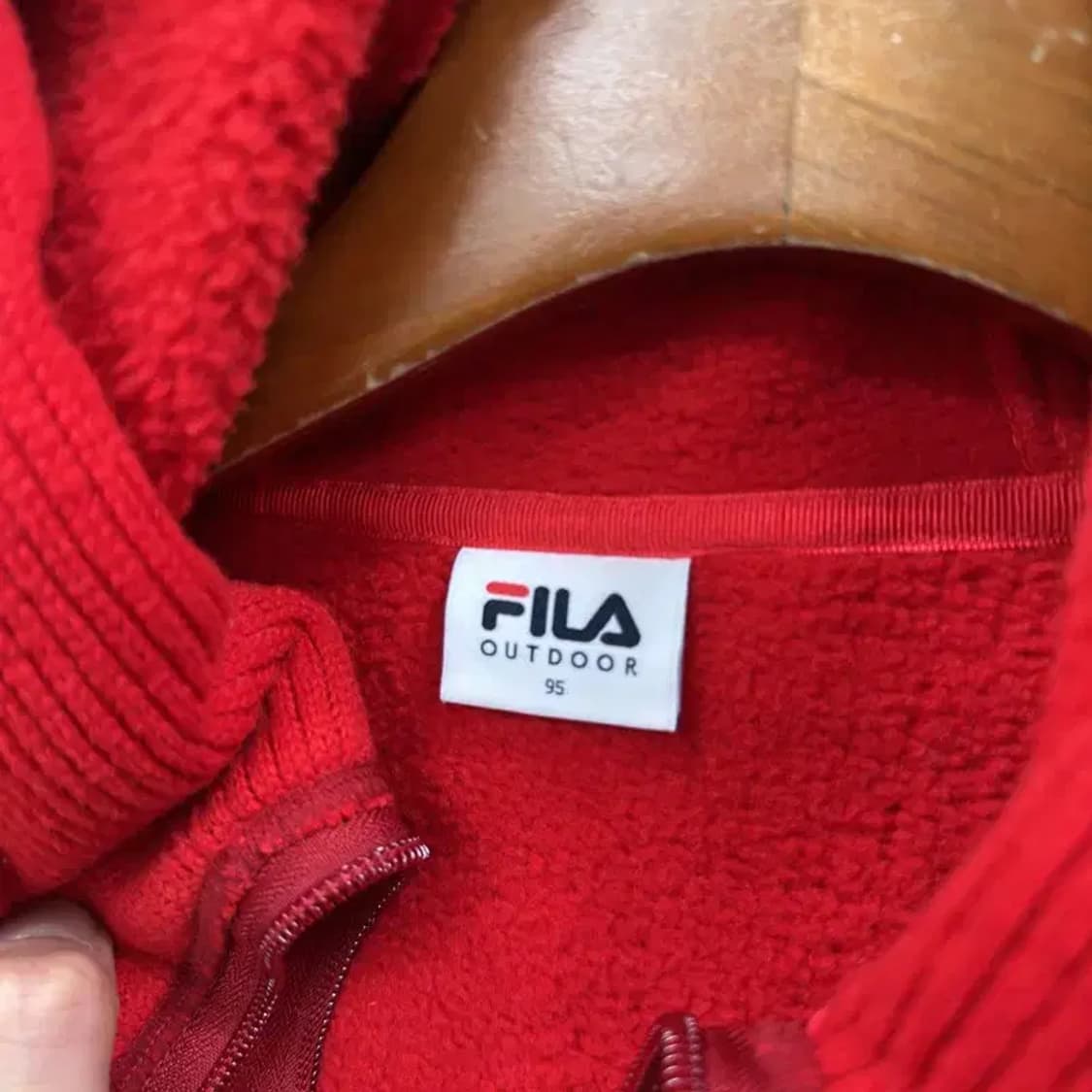 필라 아웃도어 자수로고 플리스 후리스 후드집업 95 A01669 상품이미지3