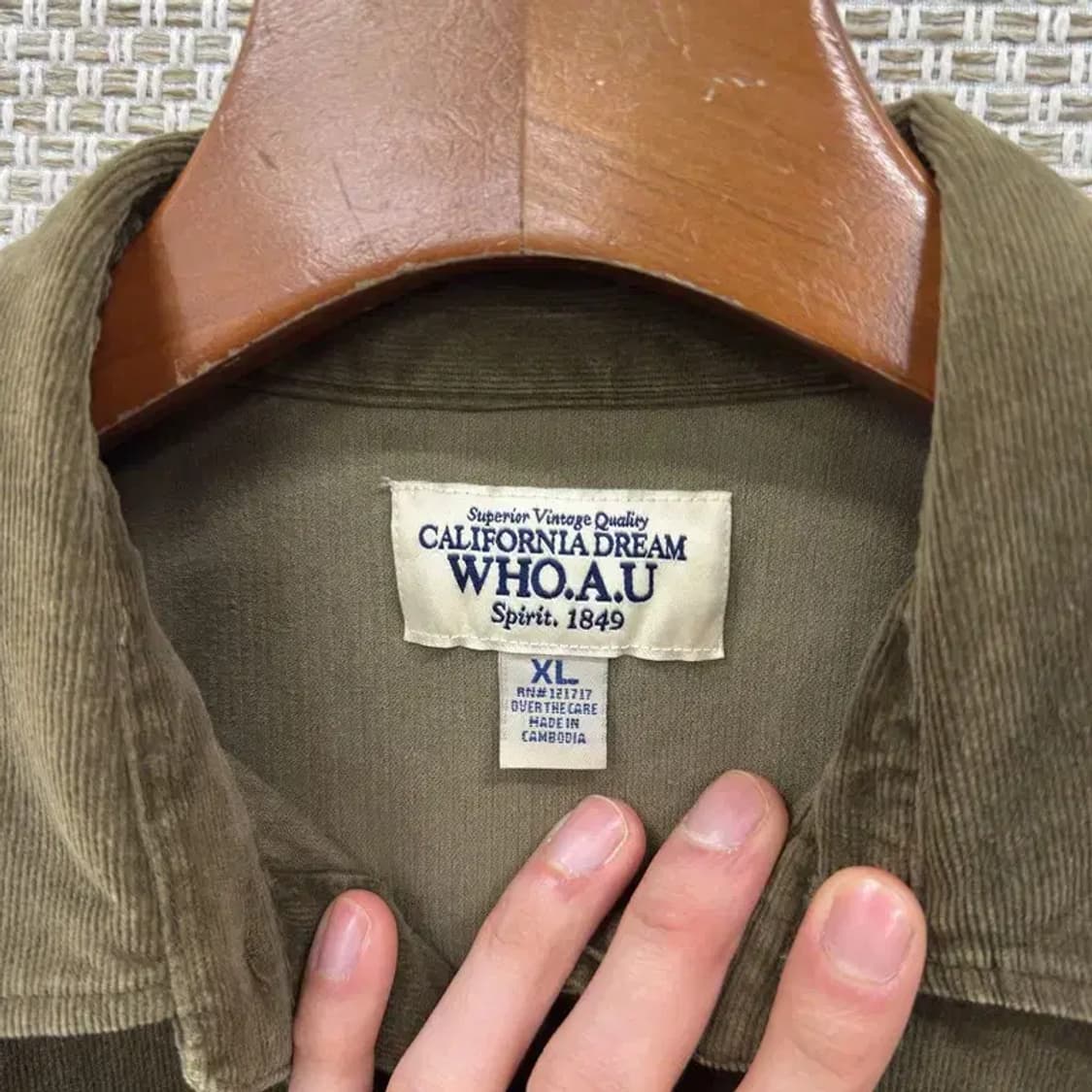 후아유 캐주얼 코듀로이 골덴 긴팔 셔츠 XL A01727 상품이미지3