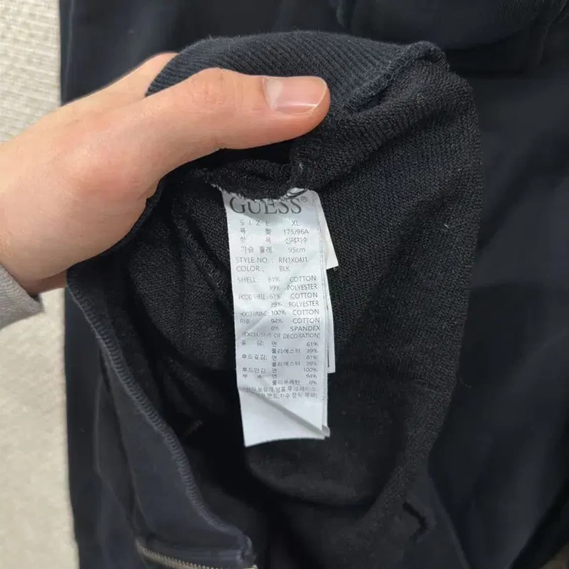 게스 캐주얼 패치로고 후드집업 XL A01747 상품이미지4