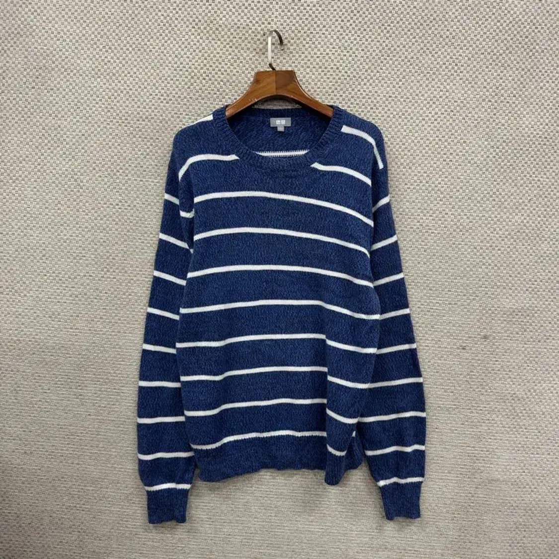 유니클로 캐주얼 스트라이프 코튼 니트 스웨터 L A01805 상품이미지1