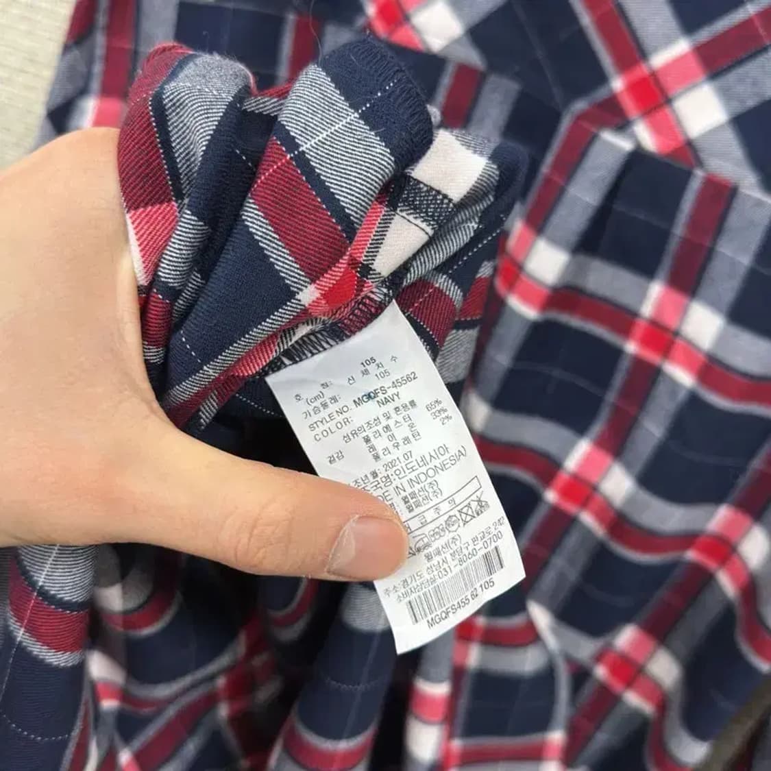 밀레 골프 캐주얼 체크 긴팔 셔츠 105 A01915 상품이미지4