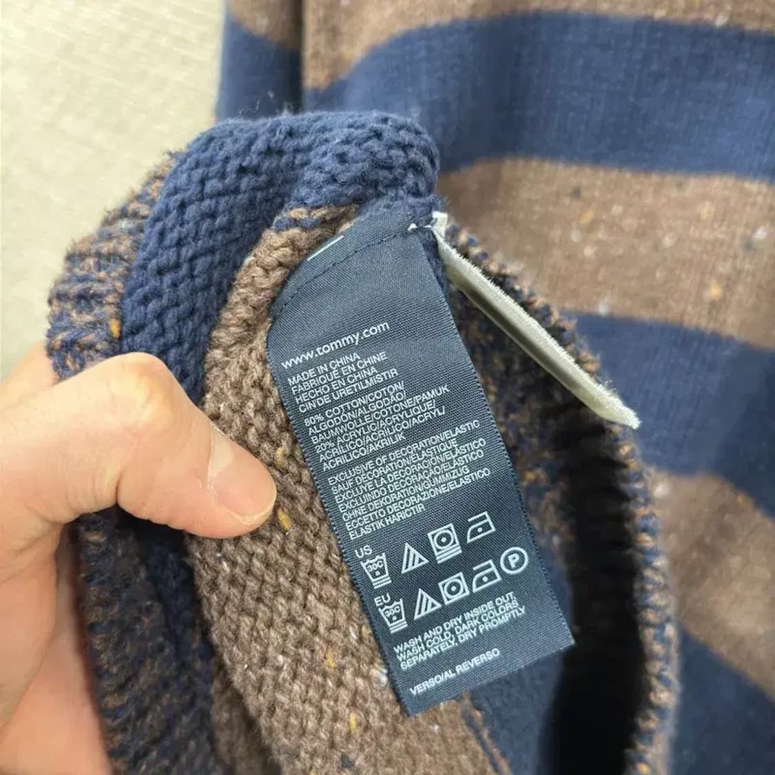 타미힐피거 캐주얼 자수로고 스프링클 니트 스웨터 M A01971 상품이미지4