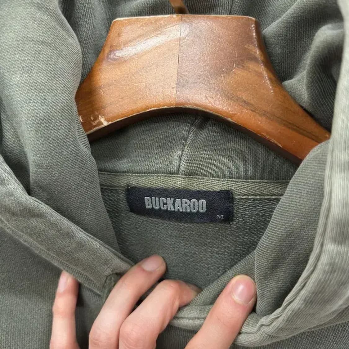 버커루 빈티지 스트릿 백프린팅 피그먼트 후드티 M A01980 상품이미지3