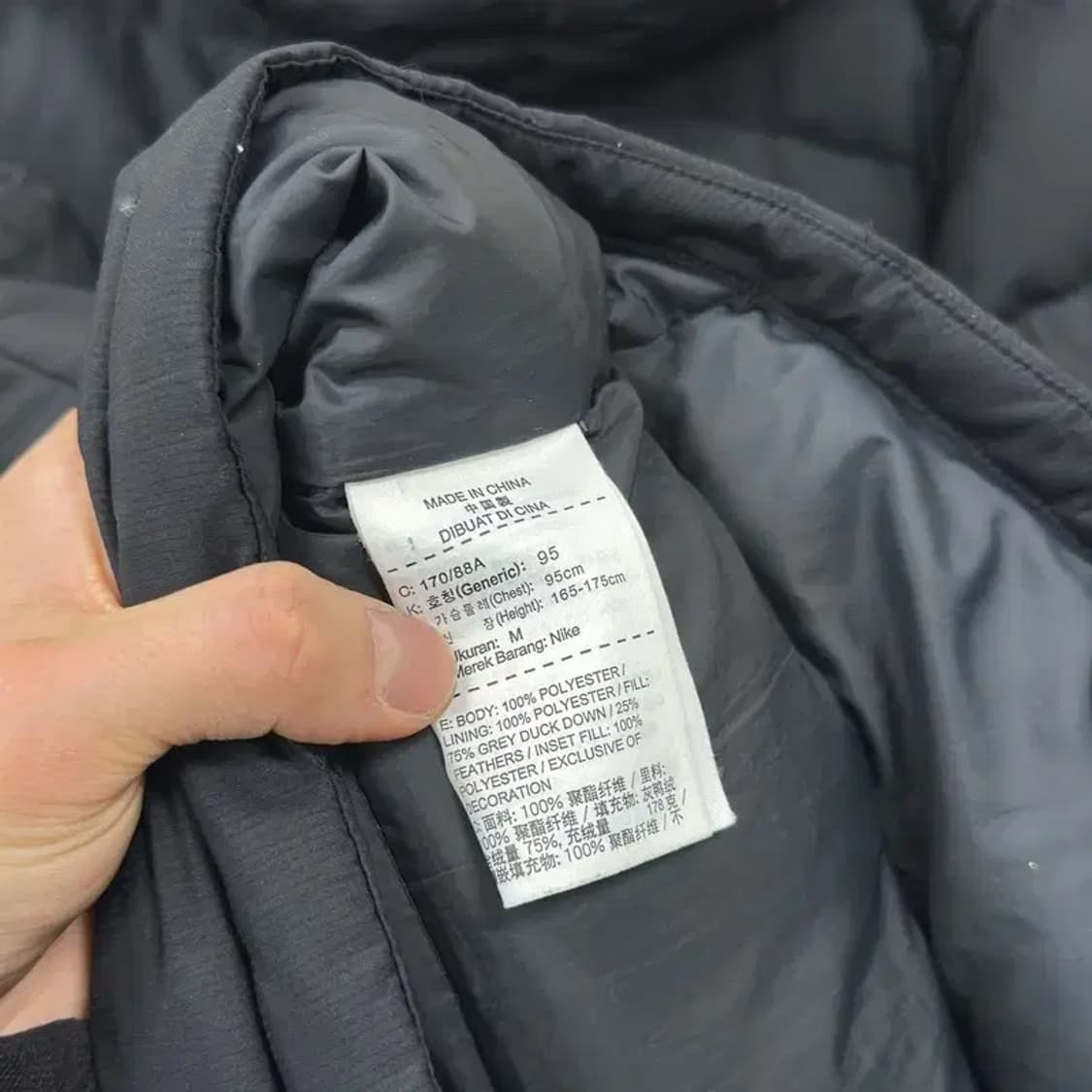 나이키 캐주얼 프린팅로고 오리털 덕다운 롱 패딩 점퍼 M A01984 상품이미지4