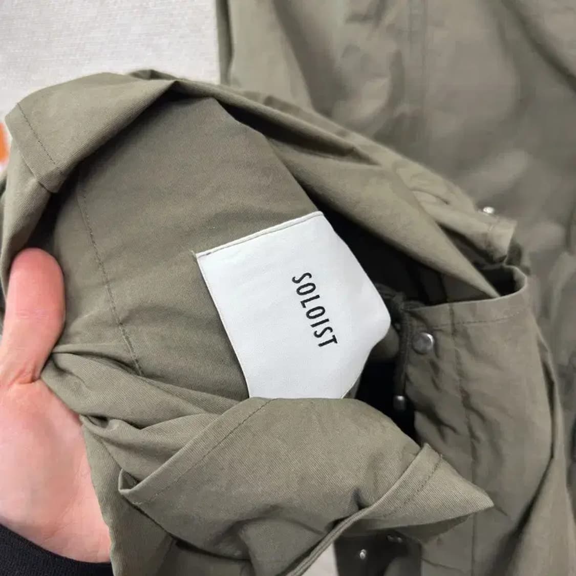 솔로이스트 카키 코튼 혼방 코트 55 A01986 상품이미지3